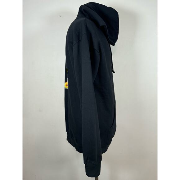 Rare Black Scale Flower Wreath Black Hooded Sweatshirt Hoodie Men’s Size Large L - Picture 4 of 10